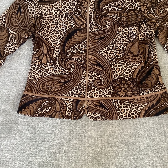 Joseph Ribkoff Paisley/Leopard 2-Way Zip Jacket Sz. 16 - Picture 2 of 12